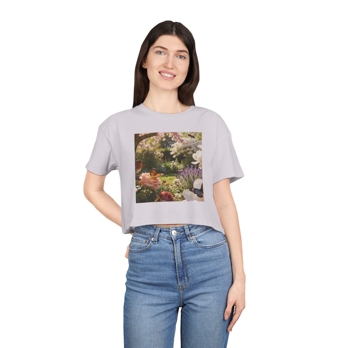 Floral Garden Print - Cropped Tee