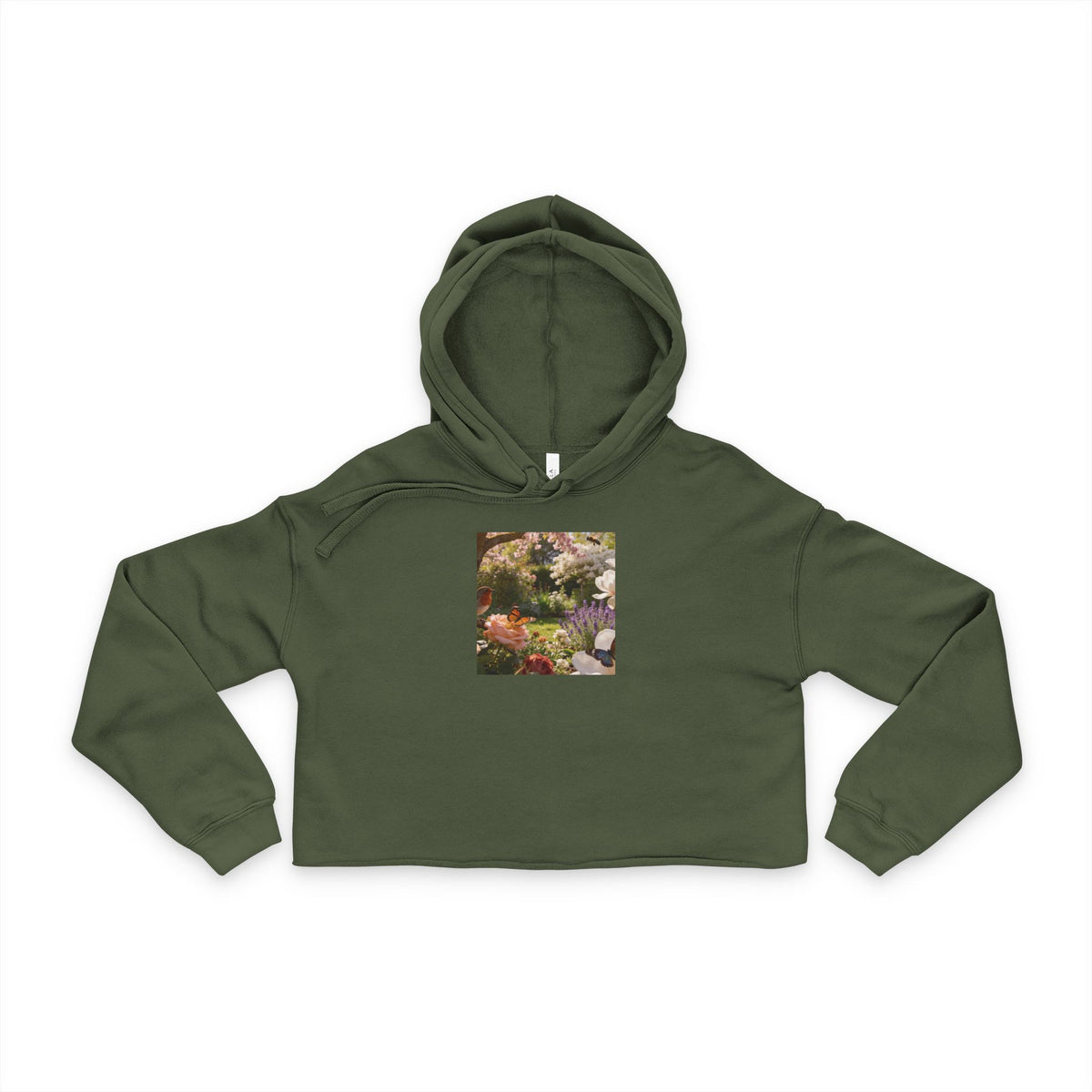 Floral Garden Print - Cropped Hoodie