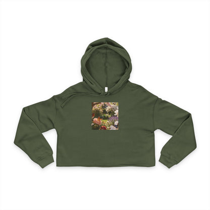 Floral Garden Print - Cropped Hoodie
