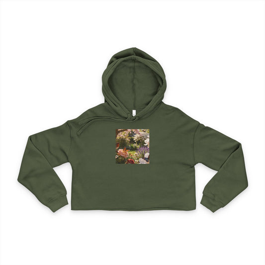 Floral Garden Print - Cropped Hoodie