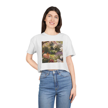 Floral Garden Print - Cropped Tee
