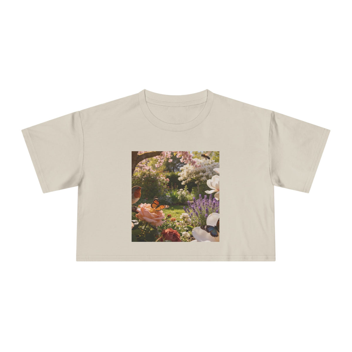 Floral Garden Print - Cropped Tee