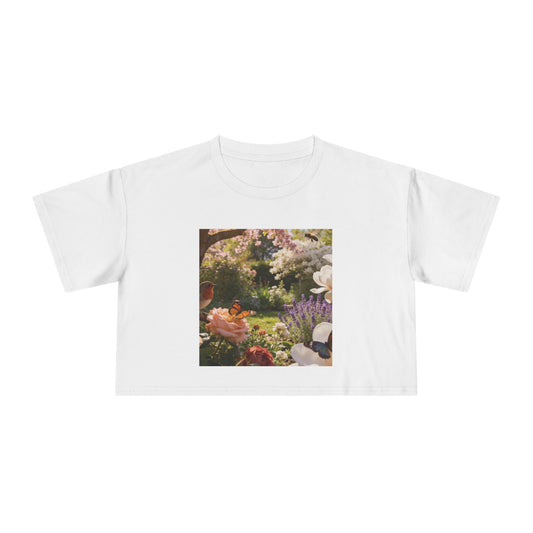 Floral Garden Print - Cropped Tee