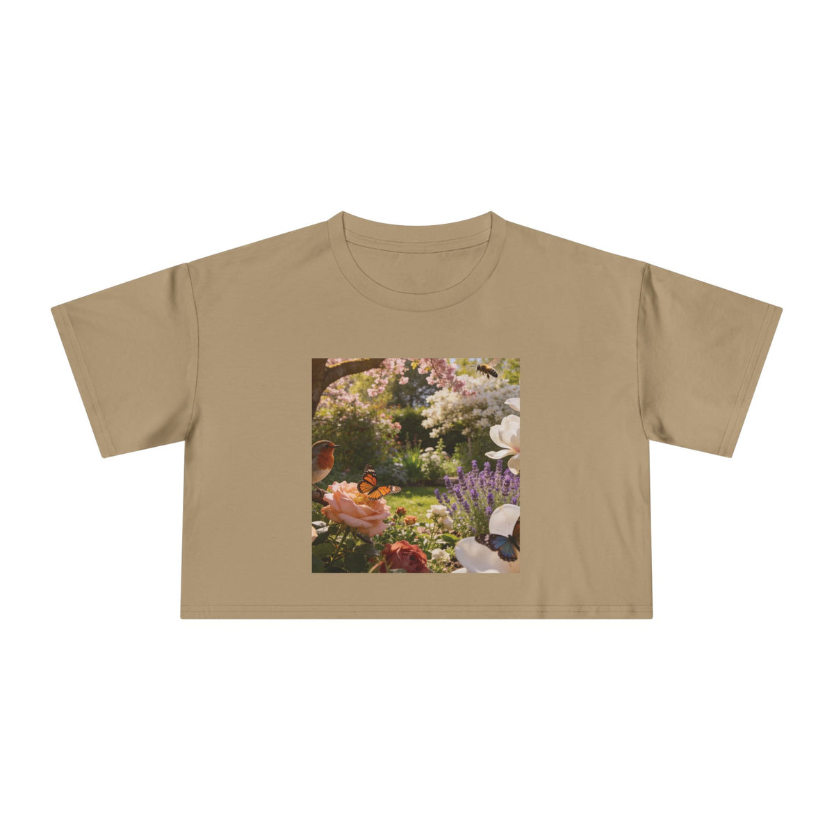 Floral Garden Print - Cropped Tee